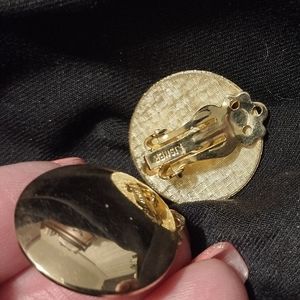 Designer Lisner gold clip on earrings